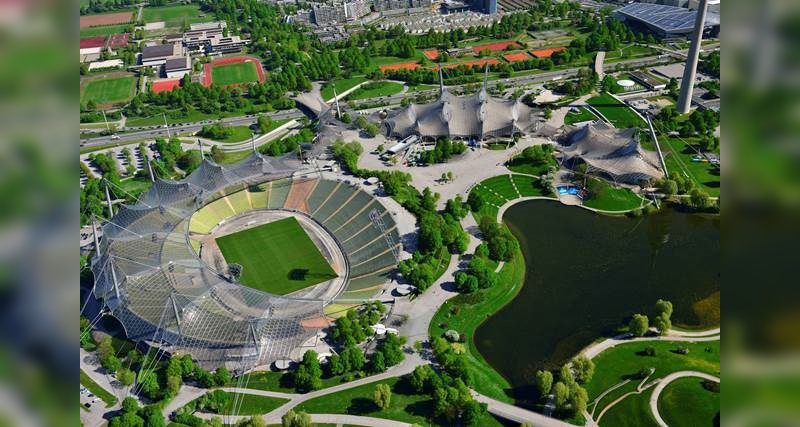 Stark frequentiertes Freizeit- und Eventgelände: Olympiapark in München