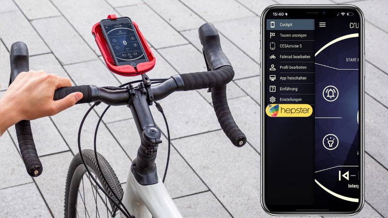 Die Cockpit-App schafft eine Verbindung zu Fahrradversicherer Hepster.