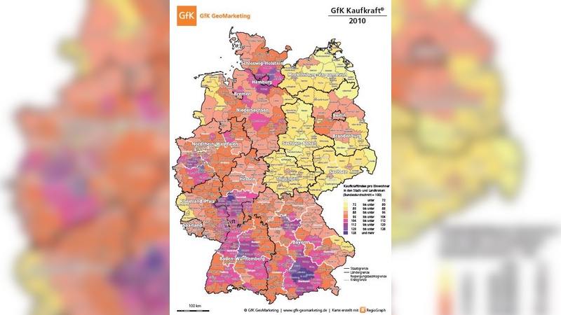 Kaufkraft für 2010 in Deutschland