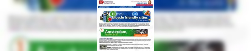 Webseite von Virgin Vacations Webseite von Virgin Vacations