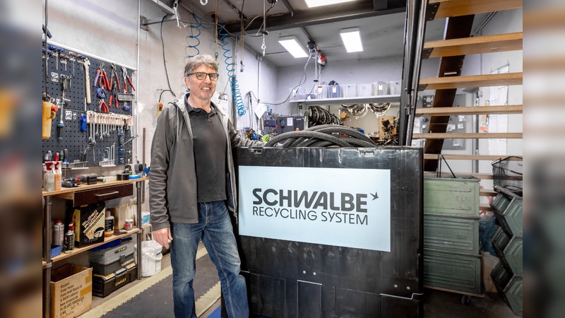 Radlager ist eines von vielen Fahrradgeschäften, das dem Recyclingsystem von Schwalbe angeschlossen ist.