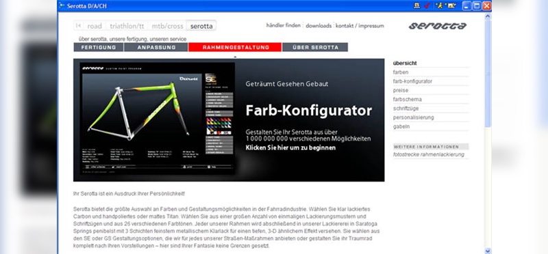 Der neue Farbkonfigurator wurde soeben online gestellt.