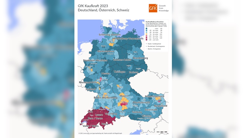 Kaufkraft in der DACH-Region im Vergleich