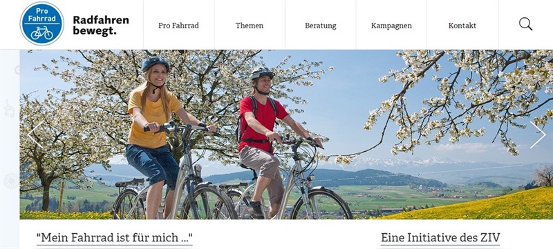 Die neue Webpräsenz von "Pro Fahrrad"
