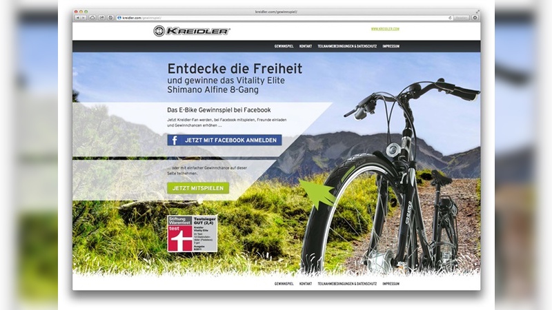 Microsite für ein Gewinnspiel rund um Kreidler E-Bikes