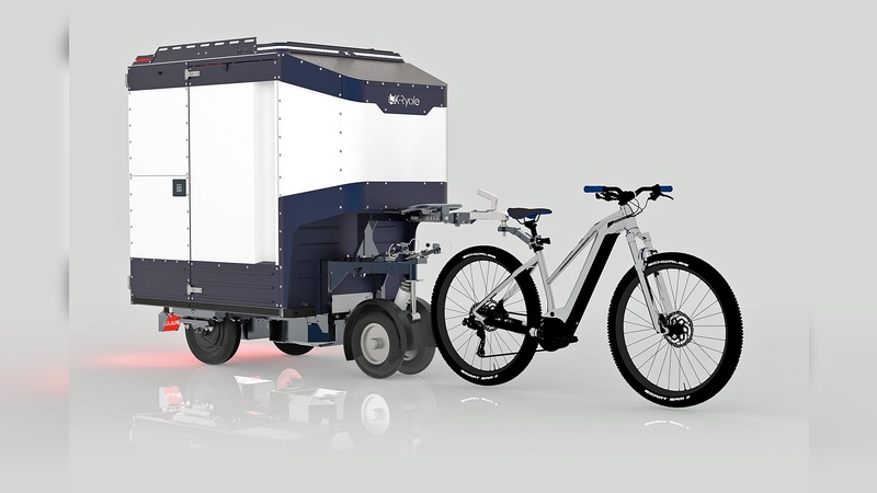 Emissionsfreie Logistik mit dem Koffer-Anhänger auf der letzten Meile: K-Ryole mit Akkus von PELLENC.
Foto: K-Ryole
Emissionsfreie Logistik mit dem Koffer-Anhänger auf der letzten Meile: K-Ryole mit Akkus von PELLENC.
Foto: K-Ryole