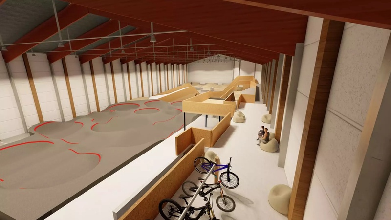 3700 qm groß ist der neue Indoor-Bikepark im Ötztal.