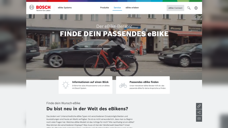 Neue Funktion auf der Bosch-Website.