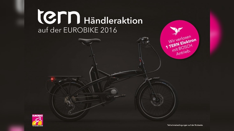 Tern-Vertreiber Hartje verlost auf der Eurobike den neuen E-Falter Elektron.