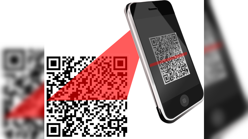 QR-Codes sind auch im Handel an vielen Stellen alltaeglich geworden.