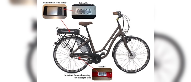 An der Rahmennummer bzw. Batterienummer lassen sich betroffenen Elektroräder identifizieren.