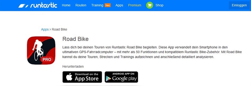 Runtastic-App für Rennradfahrer