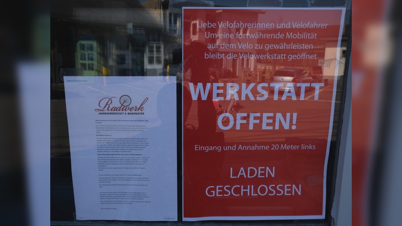 In der Schweiz heißt es weiterhin im Fahrradhandel: Werkstatt offen, Verkaufsraum geschlossen.