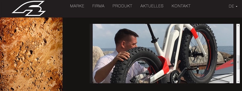 Auf einer eigenen Website wird das F2-E-Bike angekündigt.