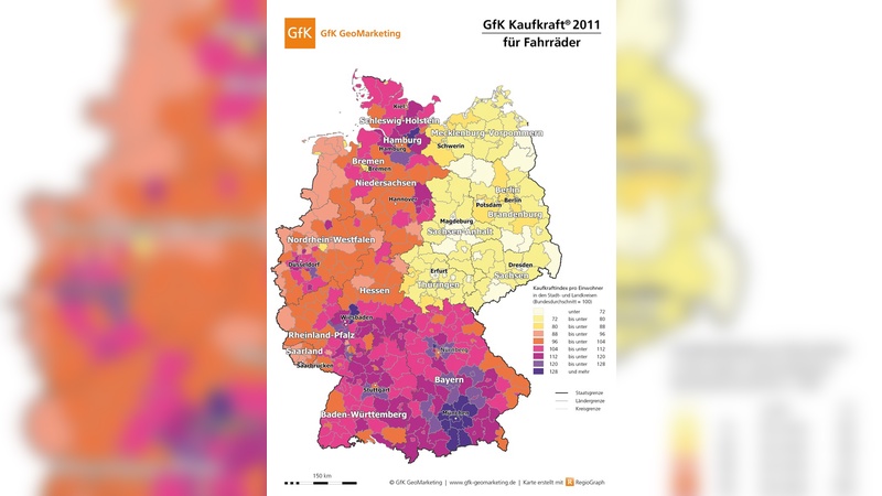 GfK Kaufkraft für Fahrräder und Zubehör