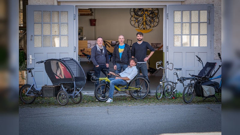 Die SPEZI rollt unter der neuer Führung weiter: Franz Furmaniak, Hardy Siebecke, Gabriel Wolf und auf dem Liegerad Florian Wolf.