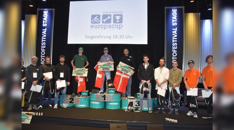 Siegerehrung beim Europacup der Zweiradberufe in der Schweiz