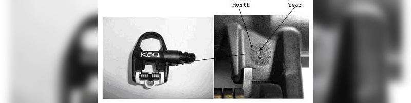 Bei den Modellen KeO Classic, KeO Sprint und KeO Carbon ist das Produktionsdatum auf dem Pedal ersichtlich.