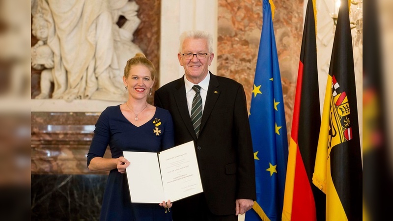 Antje von Dewitz und Minister Winfried Kretschmann