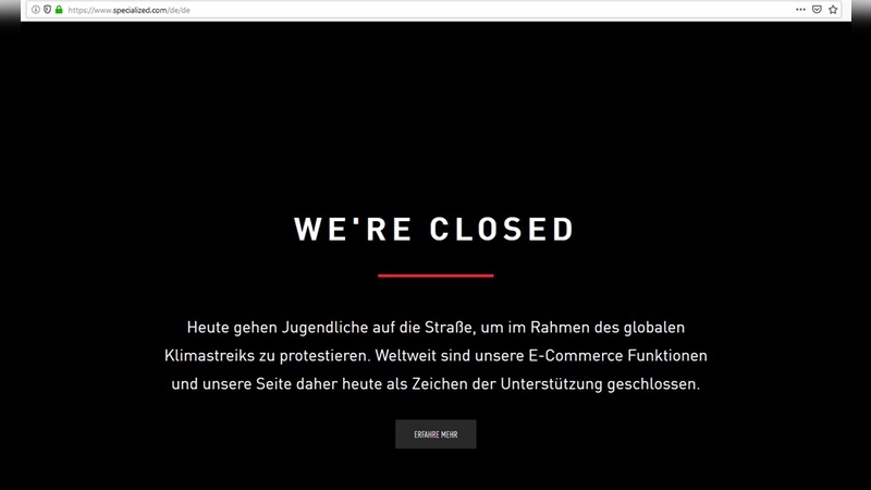 Heute geschlossen - heißt es auf www.specialized.com