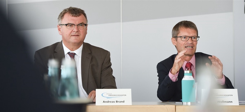 Bürgermeister Brand und Messechef Wellmann bei der Jahrespressekonferenz