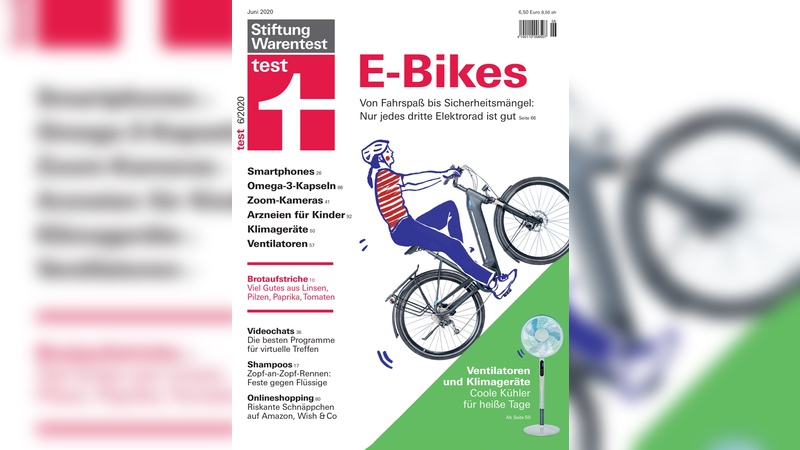 E-Bikes sind das Titelthema der Juni-Ausgabe von "test"