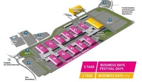 So der Plan: Reine Business-Days-Aussteller kommen in Halle A1 und Zeppelin Halle