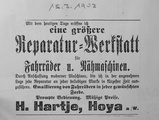 Blick zurück auf eine Anzeige aus dem Jahr 1903