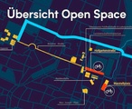 Der Open Space befindet sich in der Innenstadt und ist mit einer "Blue Lane" mit dem Messegelaende verbunden.