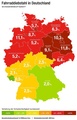 In den Ländern Brandenburg und Bremen werden am häufigsten Räder geklaut.