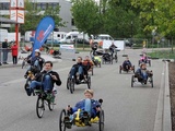 Viel Verkehr auf der Outdoor-Teststrecke - auch wenn der Wettergott den Spezialradlern nicht wohlgesonnen war