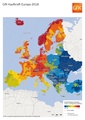 Die Kaufkraft in Europa als bunter Fleckenteppich.