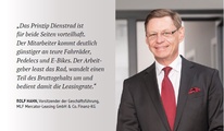 Rolf Hahn zählt die Vorteile des Dienstrad-Leasings auf.