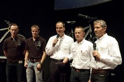 von links) Stefan Mang (Produktmanager Raleigh), Michael Meyer (Produktmanager Univega), Mathias Seidler (Geschäftsführer Derby Cycle), Jörg Arenz (Produktmanager Focus) und Mike Dietz (Direktor Produktmanagement Derby Cycle)