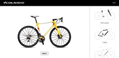 So sieht die Konfigurationswebsite von Colnago aus.