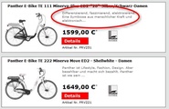 Fahrradversand24 zeigt schon auf der Übersichtsseite auffordernde, emotionale Texte