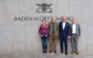 Die Vertreter der Unternehmer-Initiative in Berlin (von links): Antje von Dewitz (Outdoor-Ausrüster Vaude), Gottfried Härle (Brauerei Härle), Thomas Osswald (Autohaus Osswald), Markus Winter (Industriedienstleister IDS)