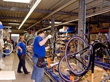12 Mitarbeiter fertigen am Band die Custom-Made-Fahrräder.