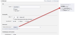 Schon bei der Schaltung der Anzeige zeigt Facebook die ungefähre Reichweite an