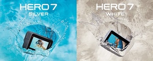 Die beiden günstigeren Modelle GoPro Hero 7 Silver und White.