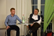 Maximilian Heiß (DAV-Sektion Tölz, MTB-Fahrer) und Roland Stierle (Vizepräsident des Deutschen Alpenvereins)